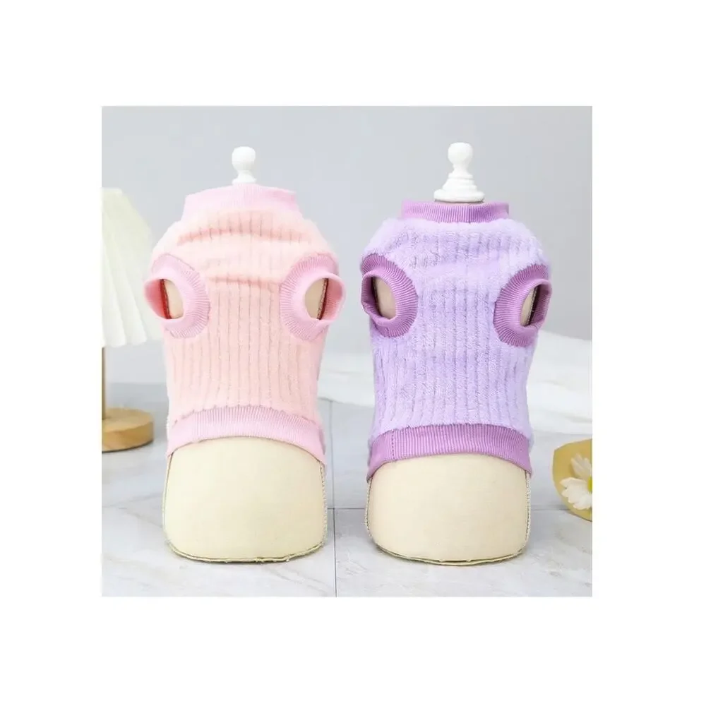 Winter Warm Pet Dog Sweater Cute Chrysanthemum Print for Small Teddy Costume Cat